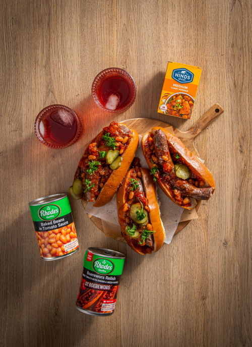 Boerewors Roll with Homemade Tomato Curried Baked Bean Relish